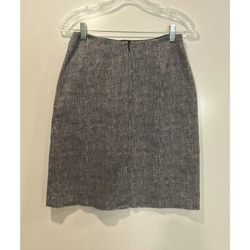 NWOT Lands‎ End Navy Blue White Print Pencil Skirt Career Womens Size 2 (880)
